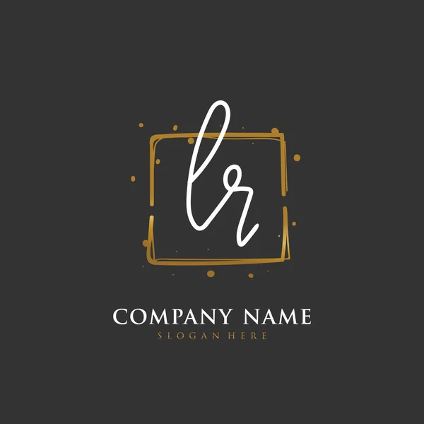 Handgeschreven Beginletter Voor Identiteit Logo Vector Logo Template Met Handschrift — Stockvector