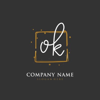 El yazısıyla yazılmış ilk harf. Kimlik ve logo için tamam. El yazısı ve imza tarzıyla vektör logo şablonu.