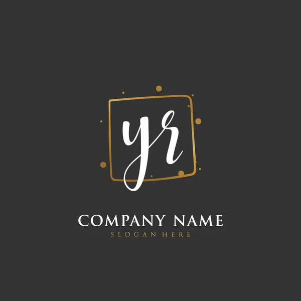 Lettera Iniziale Scritta Mano Identità Logo Modello Logo Vettoriale Con — Vettoriale Stock