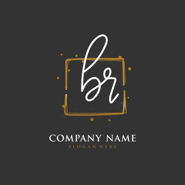 Handgeschreven Beginletter Voor Identiteit Logo Vector Logo Template Met Handschrift — Stockvector