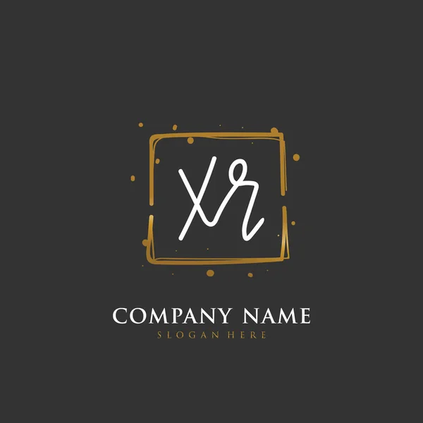 Lettera Iniziale Scritta Mano Identità Logo Modello Logo Vettoriale Con — Vettoriale Stock