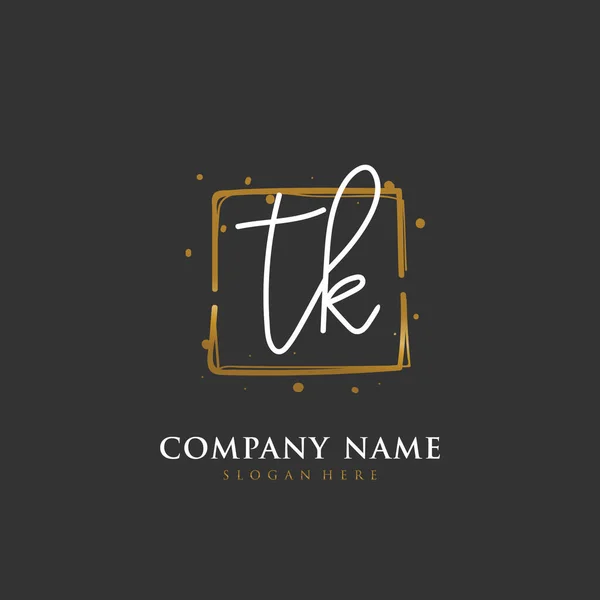 Handgeschreven Beginletter Voor Identiteit Logo Vector Logo Template Met Handschrift — Stockvector