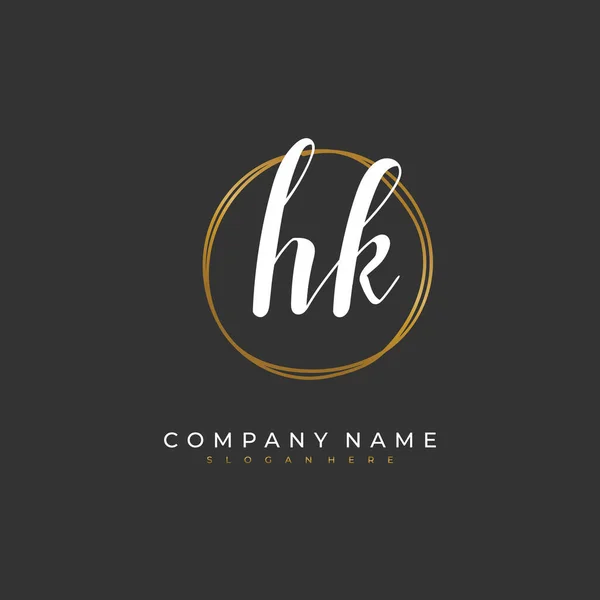 Handgeschreven Beginletter Voor Identiteit Logo Vector Logo Template Met Handschrift — Stockvector