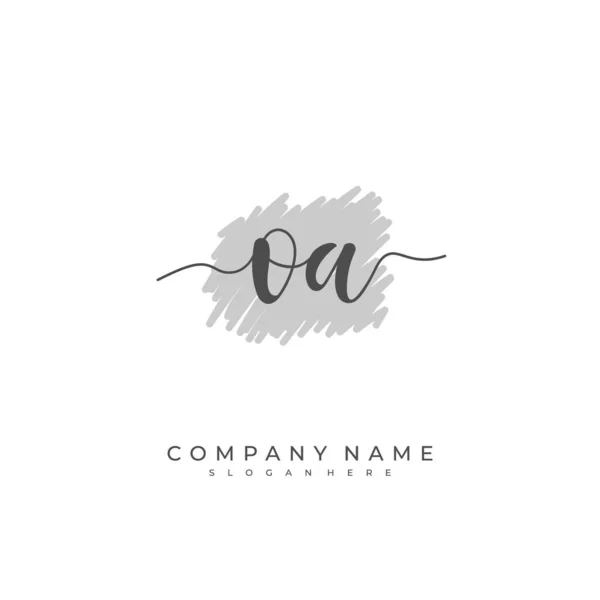 Handgeschreven Beginletter Voor Identiteit Logo Vector Logo Template Met Handschrift — Stockvector