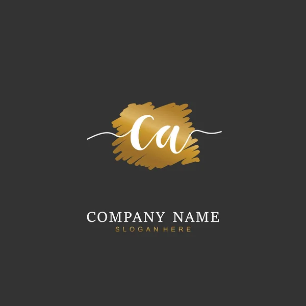 手写首字母C Ca的身份和标志 具有笔迹和签名风格的矢量标识模板 — 图库矢量图片