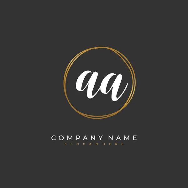 Odręczna Wstępna Litera Dotycząca Tożsamości Logo Szablon Logo Wektora Napisem — Wektor stockowy