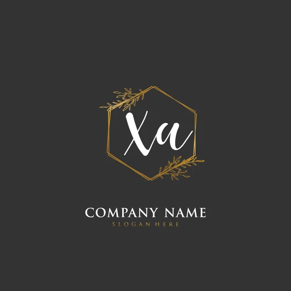 手写首字母Xaxa 用于标识和标识 具有笔迹和签名风格的矢量标识模板 — 图库矢量图片