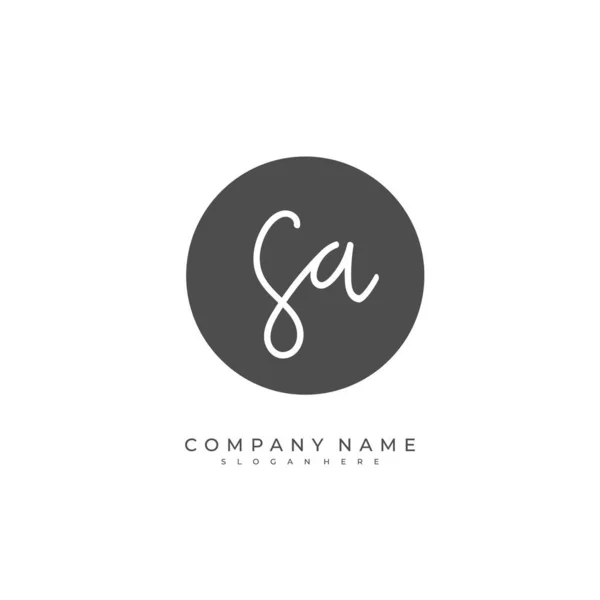 Handgeschreven Beginletter Voor Identiteit Logo Vector Logo Template Met Handschrift — Stockvector