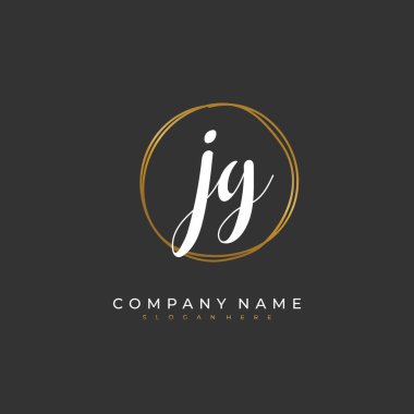 Kimlik ve logo için el yazısı JG G G G. El yazısı ve imza tarzıyla vektör logo şablonu.