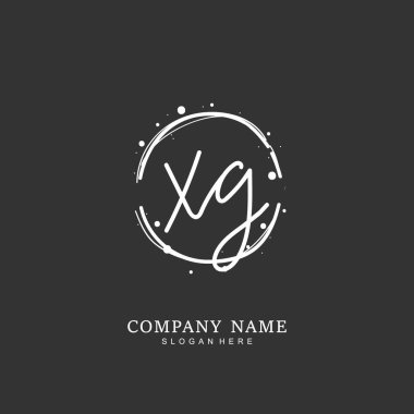 Kimlik ve logo için X G XG baş harfleri. El yazısı ve imza tarzıyla vektör logo şablonu.