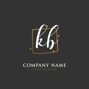 Kimlik ve logo için ilk harf K B KB. El yazısı ve imza tarzıyla vektör logo şablonu.