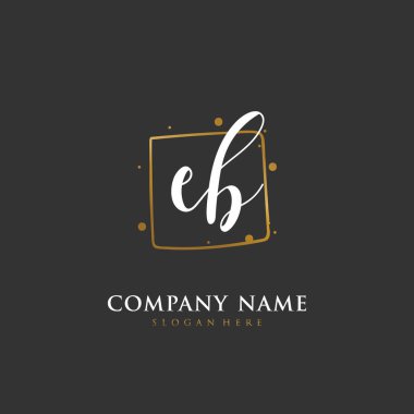 Kimlik ve logo için ilk harf E B EB. El yazısı ve imza tarzıyla vektör logo şablonu.