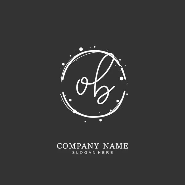 Handgeschreven Beginletter Voor Identiteit Logo Vector Logo Template Met Handschrift — Stockvector