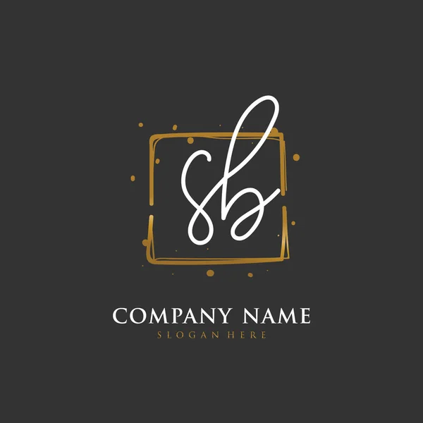 Lettera Iniziale Manoscritta Identità Logo Modello Logo Vettoriale Con Scrittura — Vettoriale Stock