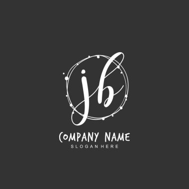Kimlik ve logo için el yazısı J B JB. El yazısı ve imza tarzıyla vektör logo şablonu.