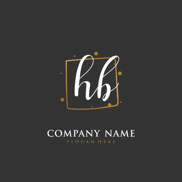 Handgeschreven Beginletter Voor Identiteit Logo Vector Logo Template Met Handschrift — Stockvector