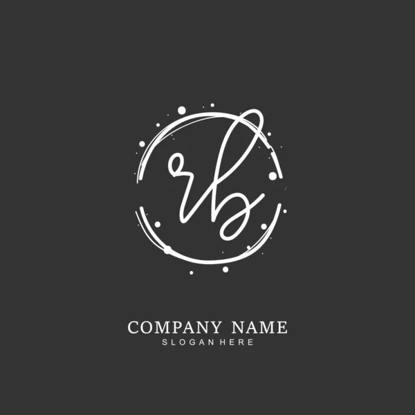 Handgeschreven Beginletter Voor Identiteit Logo Vector Logo Template Met Handschrift — Stockvector