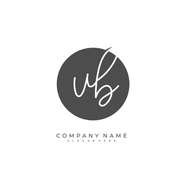 Handgeschreven Beginletter Voor Identiteit Logo Vector Logo Template Met Handschrift — Stockvector