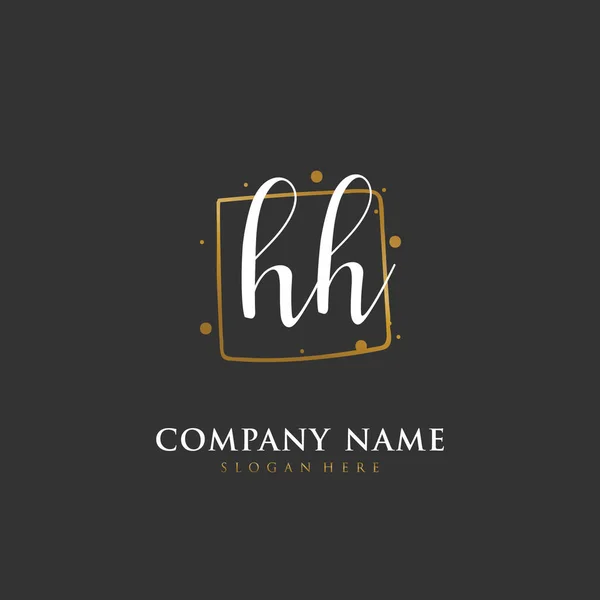 Handgeschreven Beginletter Voor Identiteit Logo Vector Logo Template Met Handschrift — Stockvector