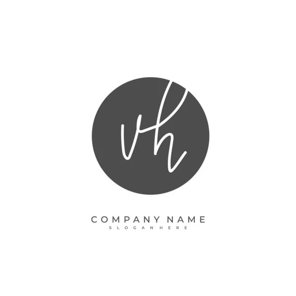 Handgeschreven Beginletter Voor Identiteit Logo Vector Logo Template Met Handschrift — Stockvector