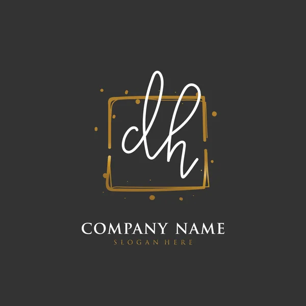 Handgeschreven Beginletter Voor Identiteit Logo Vector Logo Template Met Handschrift — Stockvector