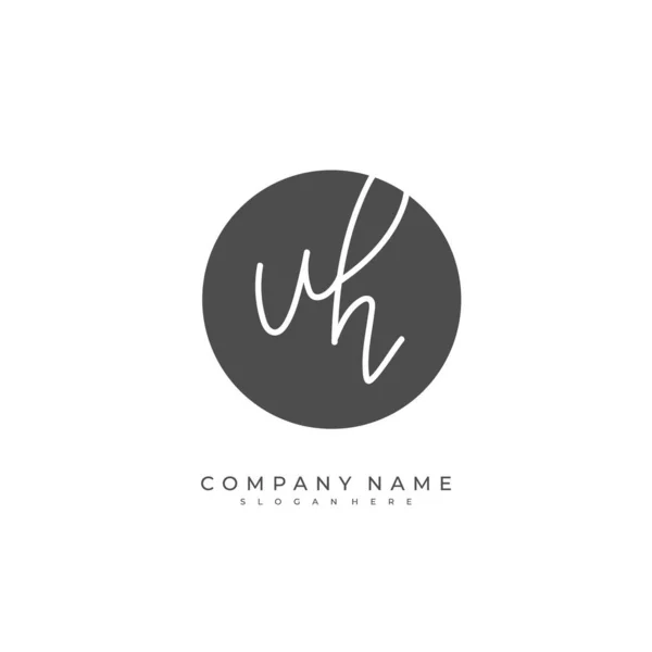 Kimlik Logo Için Harfinin Baş Harfleri Yazısı Imza Tarzıyla Vektör — Stok Vektör