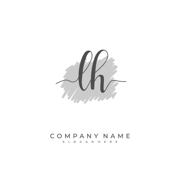 Handgeschreven Beginletter Voor Identiteit Logo Vector Logo Template Met Handschrift — Stockvector