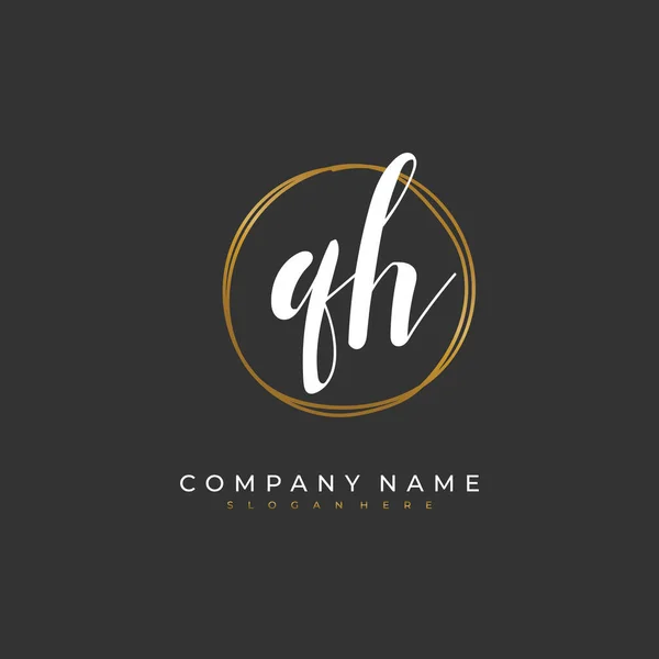 Handgeschreven Beginletter Voor Identiteit Logo Vector Logo Template Met Handschrift — Stockvector