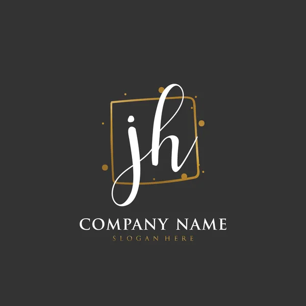 Kimlik Logo Için Baş Harfleri Yazısı Imza Tarzıyla Vektör Logo — Stok Vektör