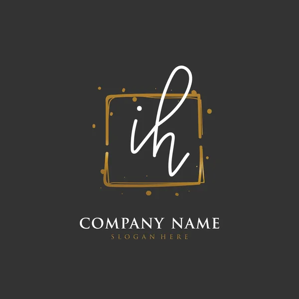 Handgeschreven Beginletter Voor Identiteit Logo Vector Logo Template Met Handschrift — Stockvector