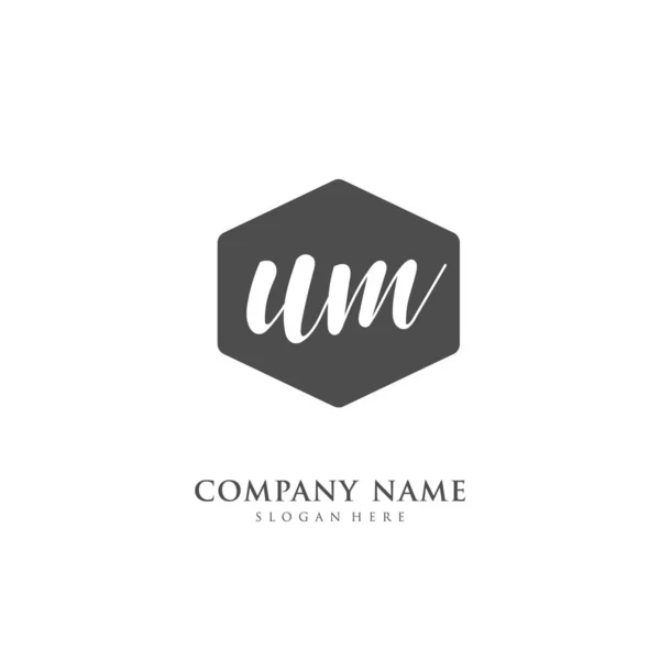 Odręczna Wstępna Litera Określająca Tożsamość Logo Szablon Logo Wektora Napisem — Wektor stockowy