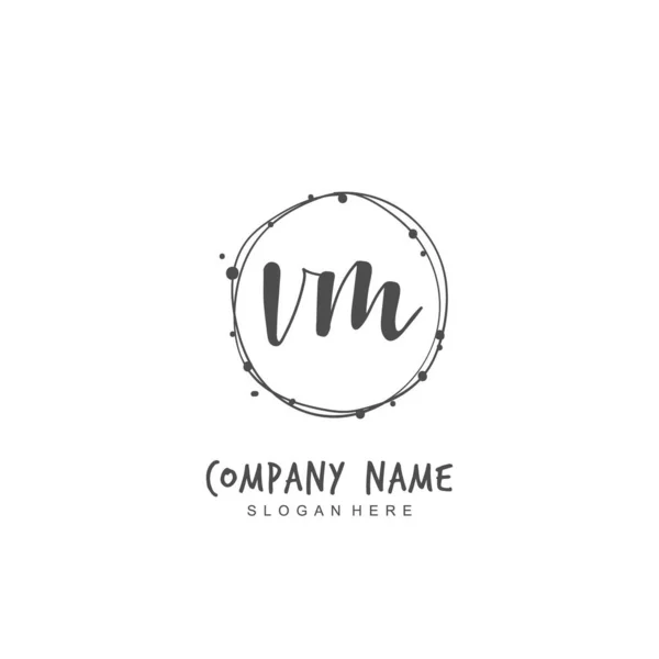 Handgeschreven Beginletter Voor Identiteit Logo Vector Logo Template Met Handschrift — Stockvector