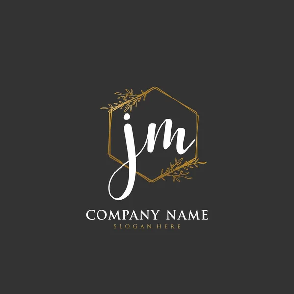 Handgeschreven Beginletter Voor Identiteit Logo Vector Logo Template Met Handschrift — Stockvector