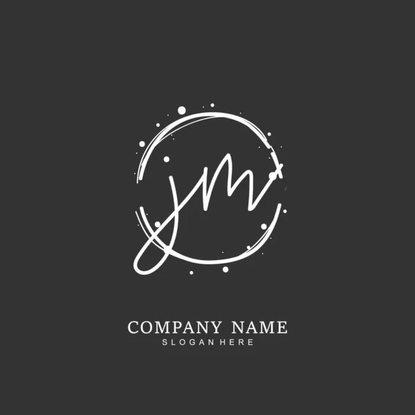 Carta Inicial Manuscrita Para Identidade Logotipo Modelo Logotipo Vetorial Com — Vetor de Stock