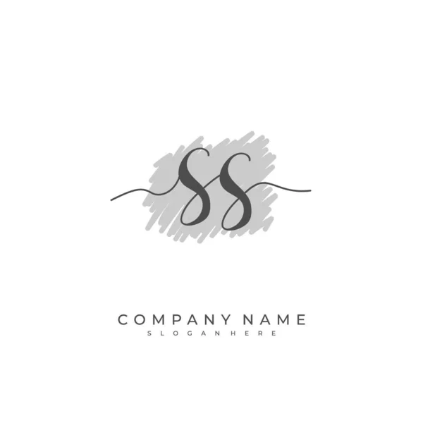 Handgeschreven Beginletter Voor Identiteit Logo Vector Logo Template Met Handschrift — Stockvector