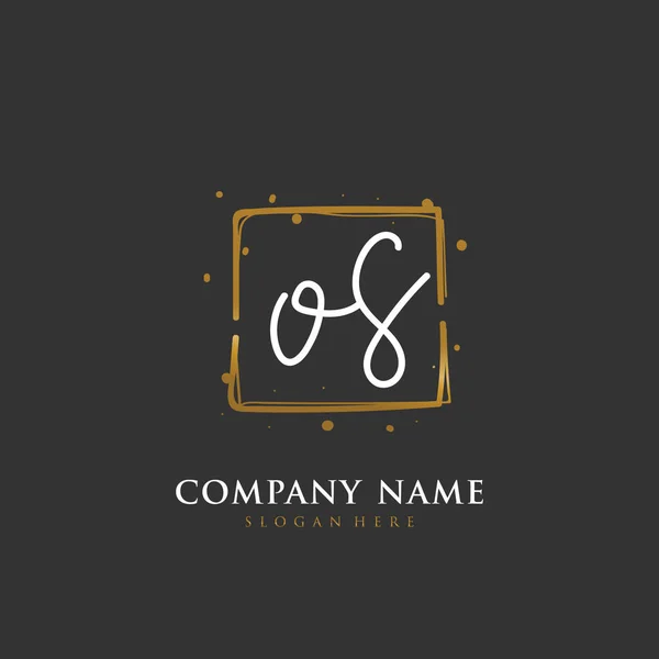 Odręczna Wstępna Litera Dla Tożsamości Logo Szablon Logo Wektora Napisem — Wektor stockowy