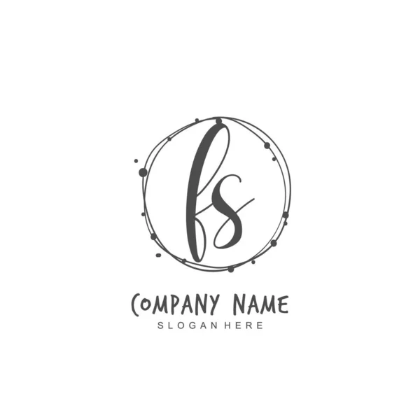 Odręczna Litera Początkowa Oznaczająca Tożsamość Logo Szablon Logo Wektora Napisem — Wektor stockowy