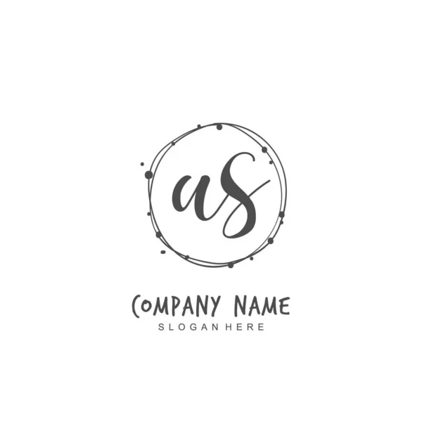 Carta Inicial Manuscrita Para Identidade Logotipo Modelo Logotipo Vetorial Com — Vetor de Stock