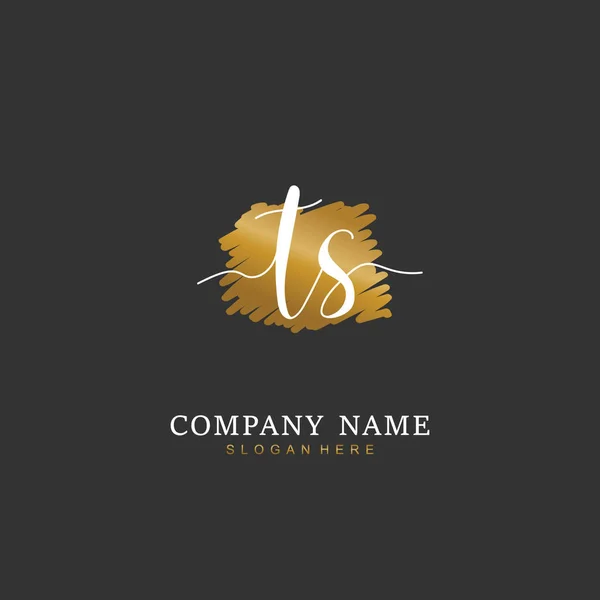 Handgeschreven Beginletter Voor Identiteit Logo Vector Logo Template Met Handschrift — Stockvector