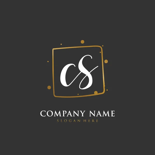 Odręczna Litera Wstępna Oznaczająca Tożsamość Logo Szablon Logo Wektora Napisem — Wektor stockowy