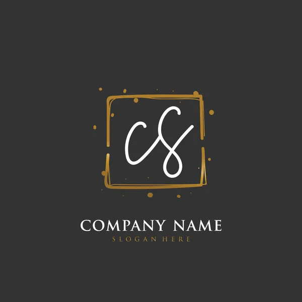 手写首字母C Cs用于标识和标识 具有笔迹和签名风格的矢量标识模板 — 图库矢量图片