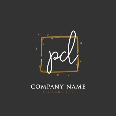 Kimlik ve logo için polis departmanına el yazısıyla yazılmış ilk mektup. El yazısı ve imza tarzıyla vektör logo şablonu.