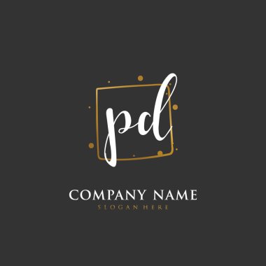 Kimlik ve logo için polis departmanına el yazısıyla yazılmış ilk mektup. El yazısı ve imza tarzıyla vektör logo şablonu.