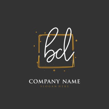Kimlik ve logo için el yazısı B D BD. El yazısı ve imza tarzıyla vektör logo şablonu.