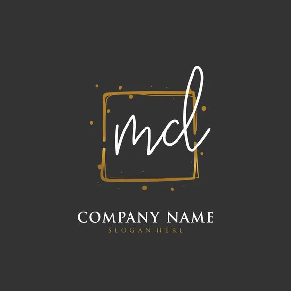 手写首字母M Md的身份和标志 具有笔迹和签名风格的矢量标识模板 — 图库矢量图片