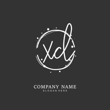 Kimlik ve logo için el yazısıyla X D XD harfi. El yazısı ve imza tarzıyla vektör logo şablonu.