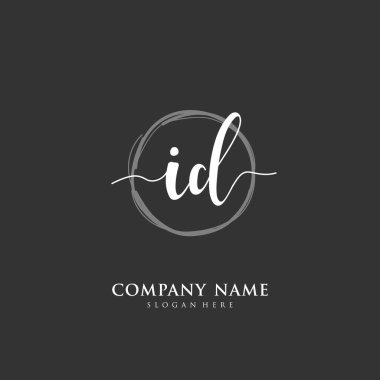 Kimlik ve logo için el yazısıyla yazılmış ilk kimlik. El yazısı ve imza tarzıyla vektör logo şablonu.