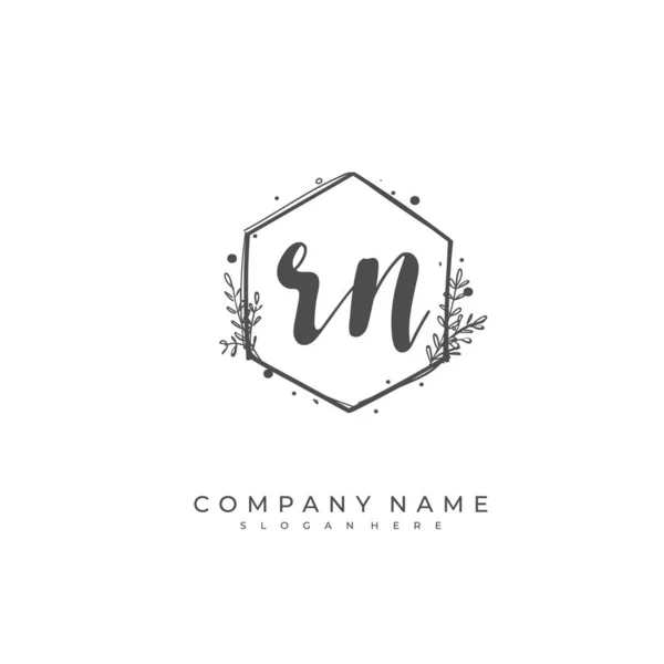 Handgeschreven Beginletter Voor Identiteit Logo Vector Logo Template Met Handschrift — Stockvector