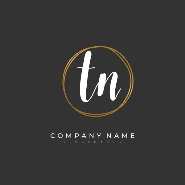 Handgeschreven Beginletter Voor Identiteit Logo Vector Logo Template Met Handschrift — Stockvector