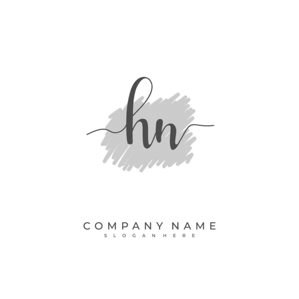 Handgeschreven Beginletter Voor Identiteit Logo Vector Logo Template Met Handschrift — Stockvector